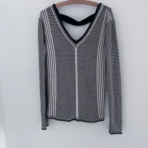 Armani Exchange Black and White Striped Top size xs